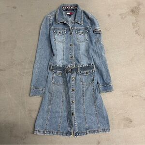 Vintage Tommy Jean Blue Denim Belted Coat/ dresses
